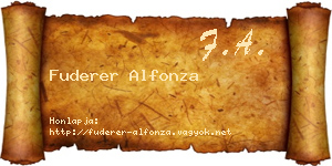 Fuderer Alfonza névjegykártya
